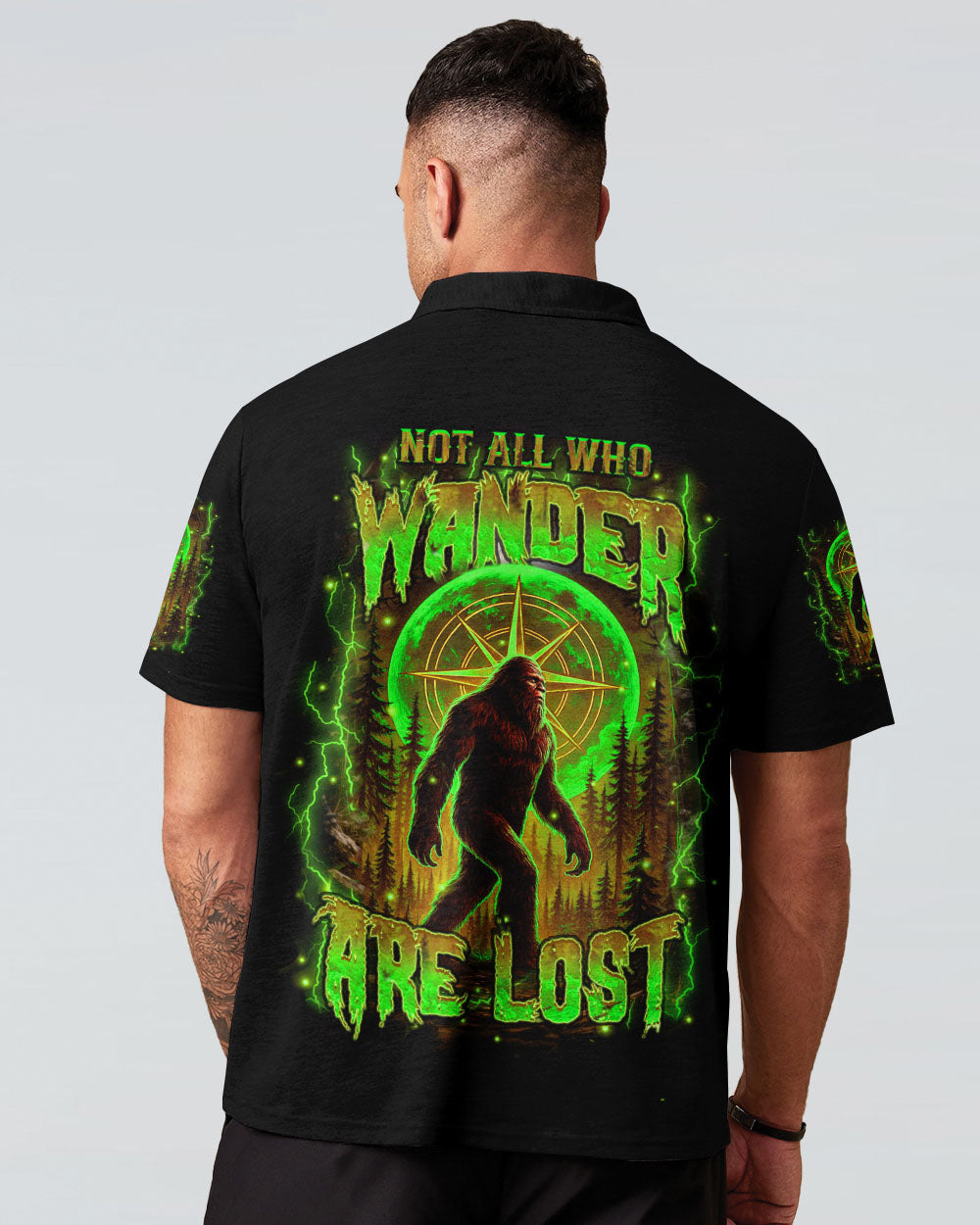 BLISSCORNERS NOT ALL WHO WANDER ARE LOST BIGFOOT ALL OVER PRINT