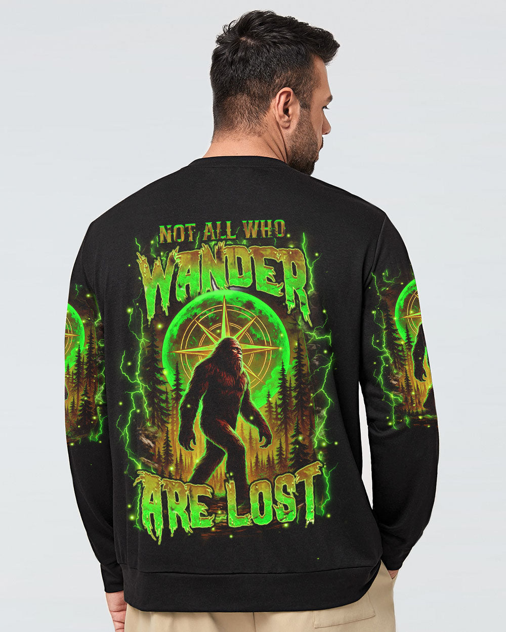 BLISSCORNERS NOT ALL WHO WANDER ARE LOST BIGFOOT ALL OVER PRINT