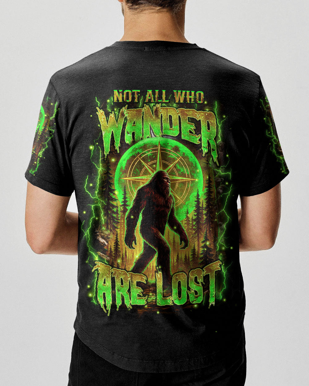 BLISSCORNERS NOT ALL WHO WANDER ARE LOST BIGFOOT ALL OVER PRINT