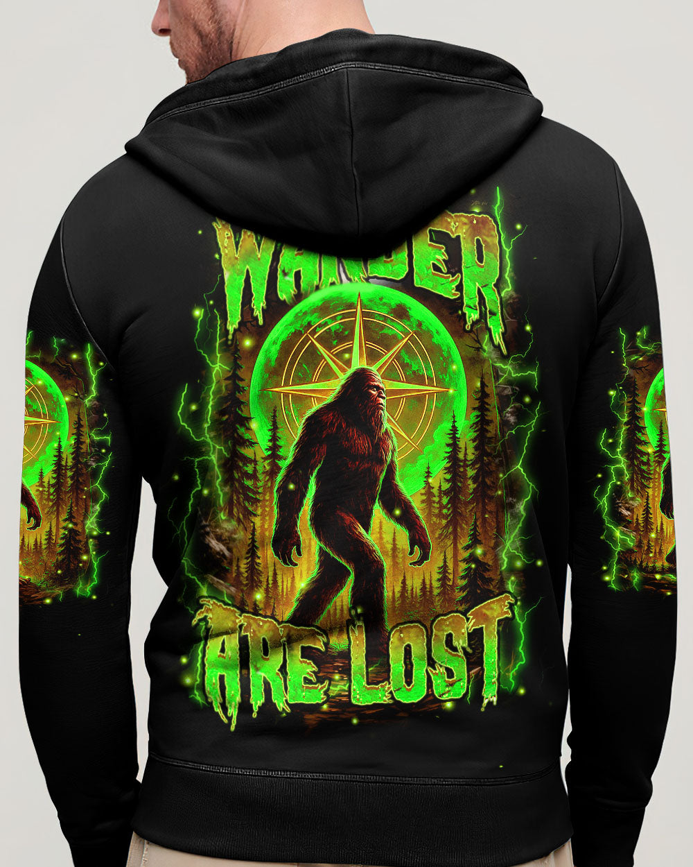 BLISSCORNERS NOT ALL WHO WANDER ARE LOST BIGFOOT ALL OVER PRINT