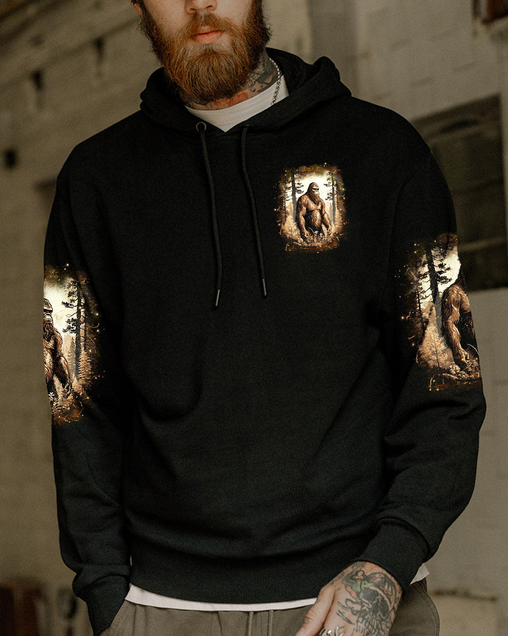 BLISSCORNERS AND INTO THE FOREST I GO BIGFOOT ALL OVER PRINT