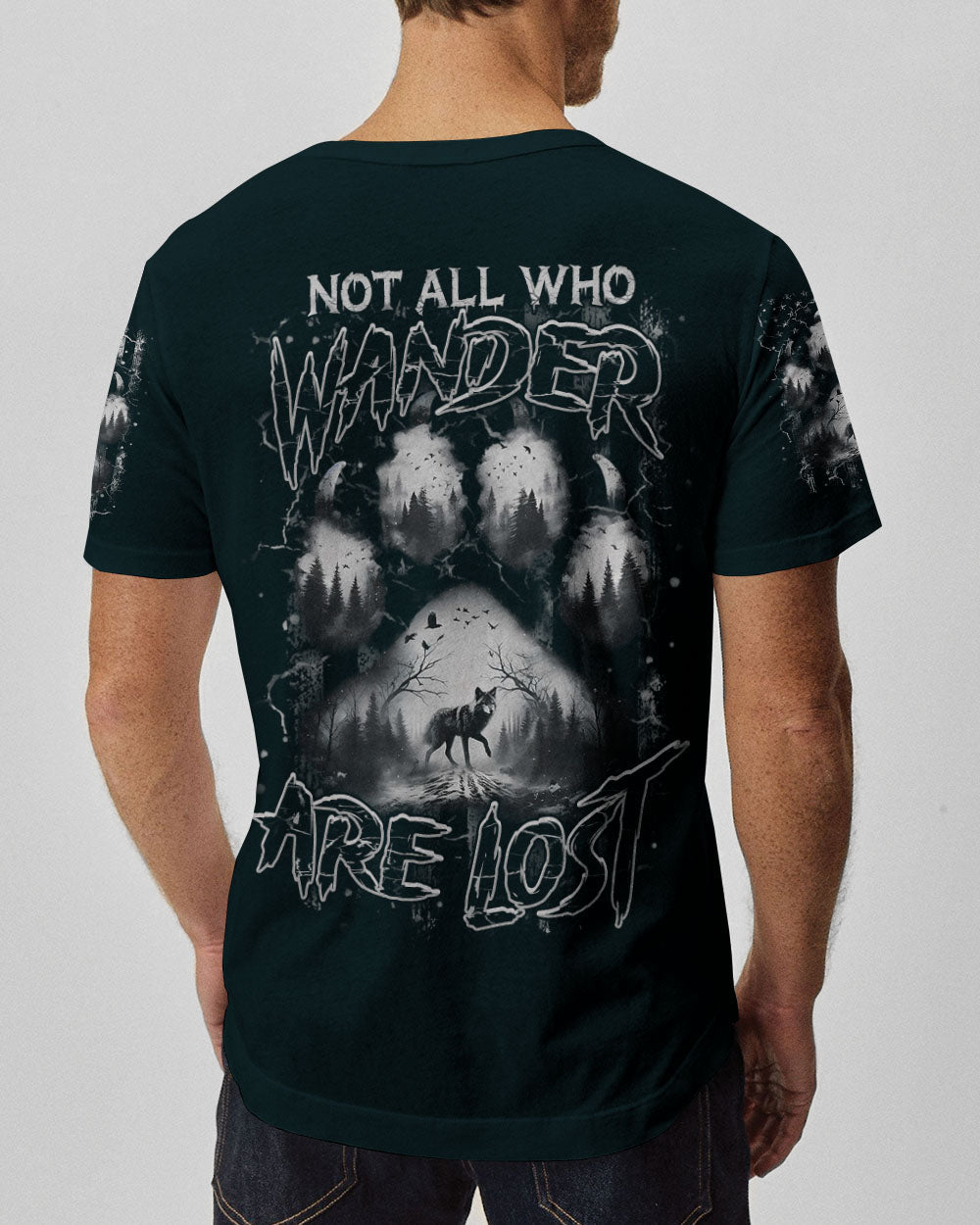 BLISSCORNERS NOT ALL WHO WANDER ARE LOST WOLF ALL OVER PRINT