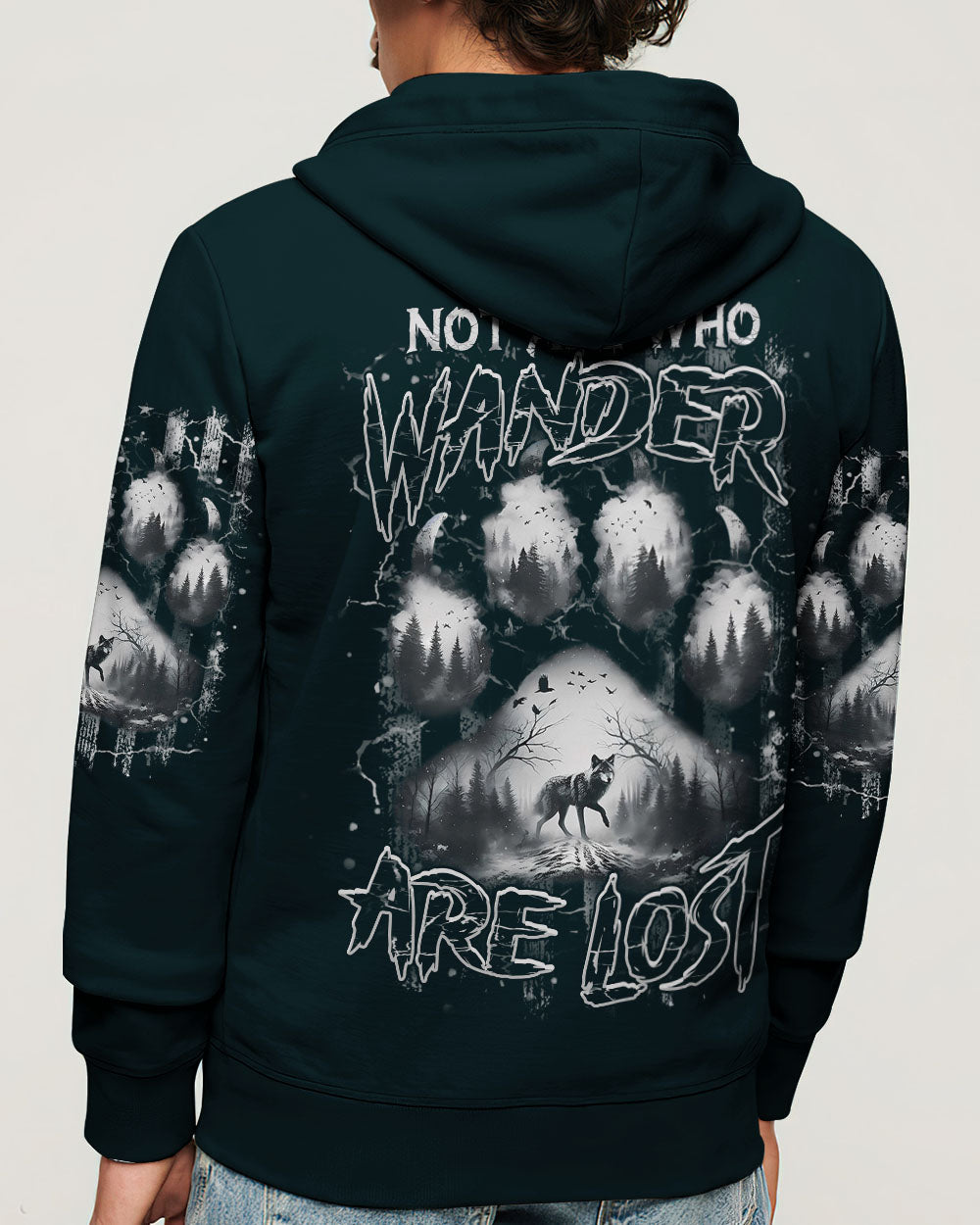 BLISSCORNERS NOT ALL WHO WANDER ARE LOST WOLF ALL OVER PRINT