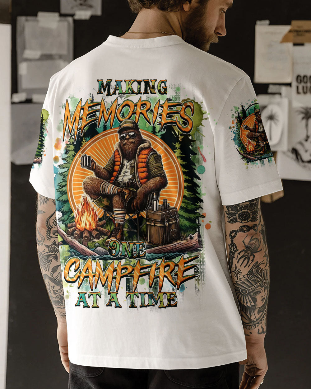 BLISSCORNERS MAKING MEMORIES ONE CAMPFIRE AT A TIME BIGFOOT ALL OVER PRINT