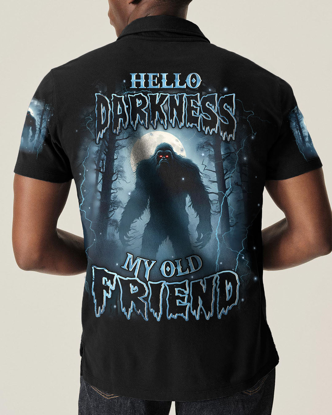 BLISSCORNERS HELLO DARKNESS MY OLD FRIEND BIGFOOT ALL OVER PRINT