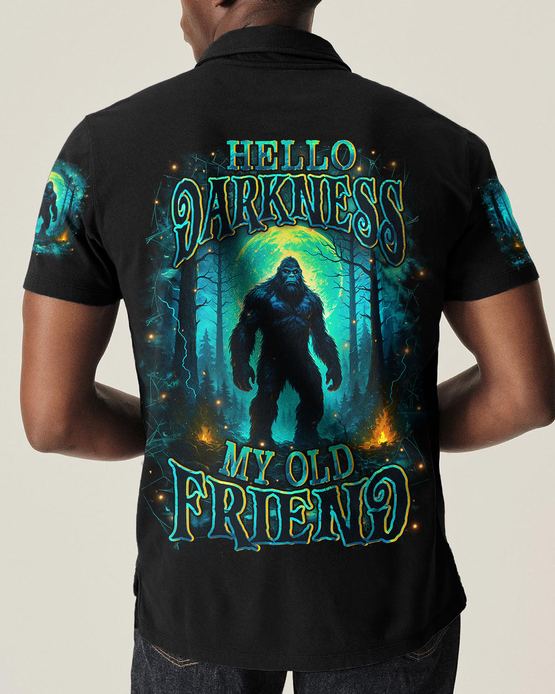 BLISSCORNERS HELLO DARKNESS MY OLD FRIEND BIGFOOT ALL OVER PRINT