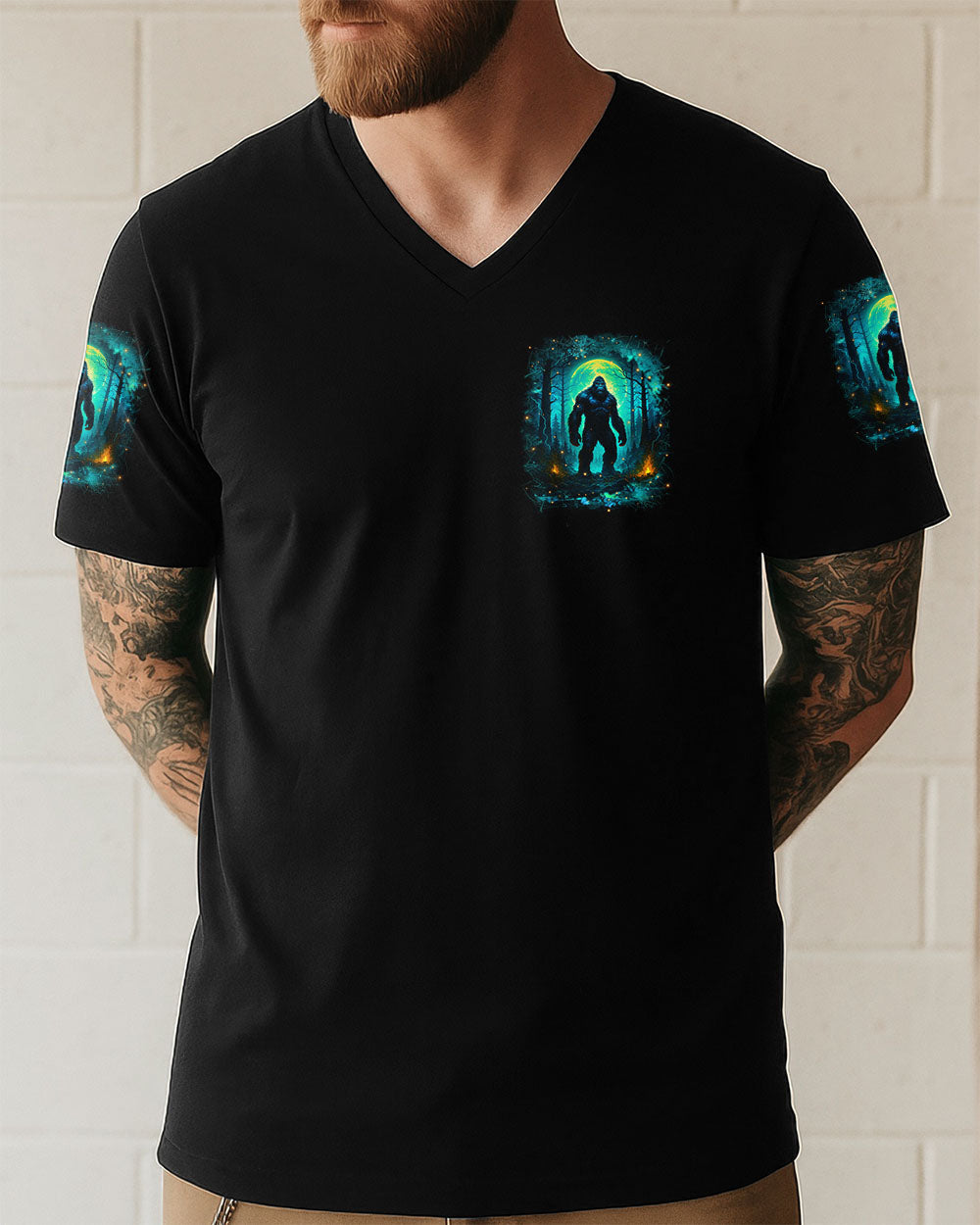 BLISSCORNERS HELLO DARKNESS MY OLD FRIEND BIGFOOT ALL OVER PRINT