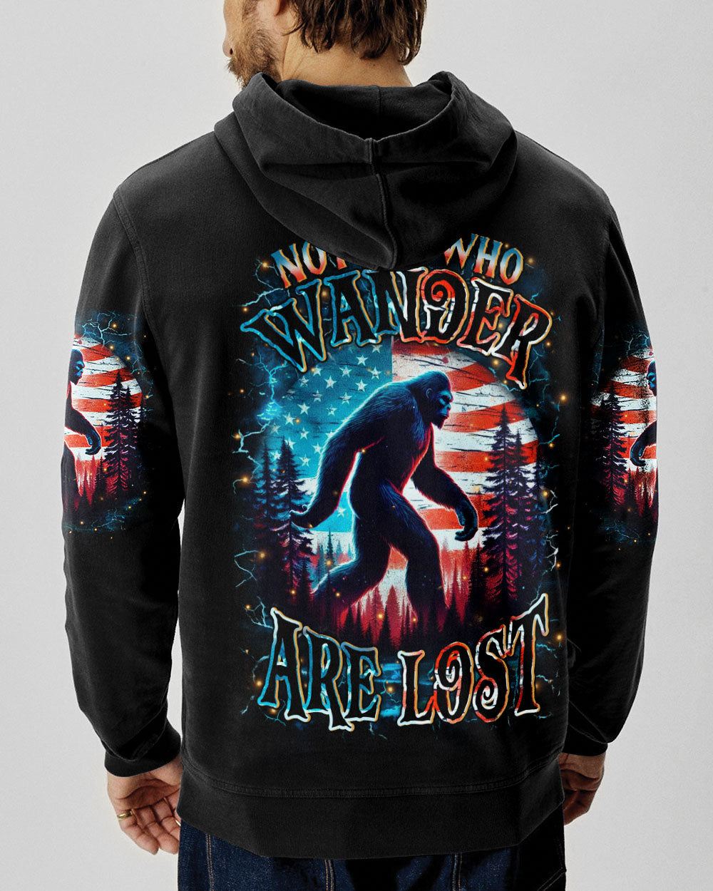 BLISSCORNERS NOT ALL WHO WANDER ARE LOST BIGFOOT ALL OVER PRINT