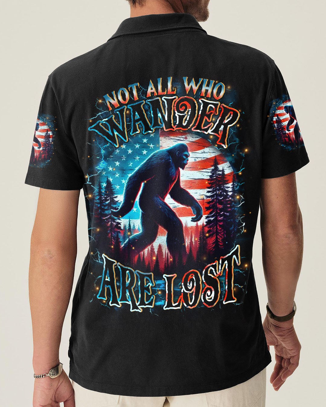 BLISSCORNERS NOT ALL WHO WANDER ARE LOST BIGFOOT ALL OVER PRINT