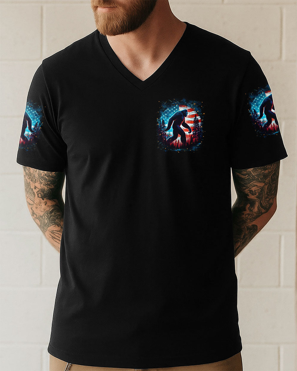 BLISSCORNERS NOT ALL WHO WANDER ARE LOST BIGFOOT ALL OVER PRINT