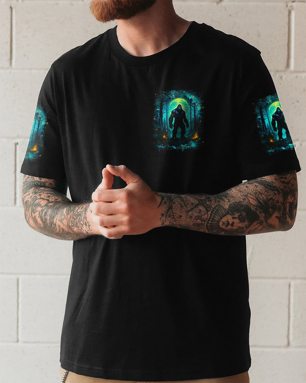 BLISSCORNERS AND INTO THE FOREST I GO BIGFOOT ALL OVER PRINT