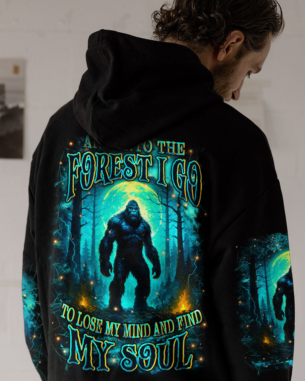 BLISSCORNERS AND INTO THE FOREST I GO BIGFOOT ALL OVER PRINT