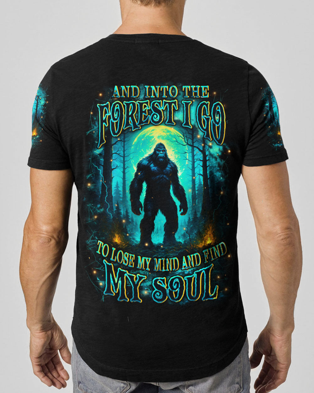 BLISSCORNERS AND INTO THE FOREST I GO BIGFOOT ALL OVER PRINT