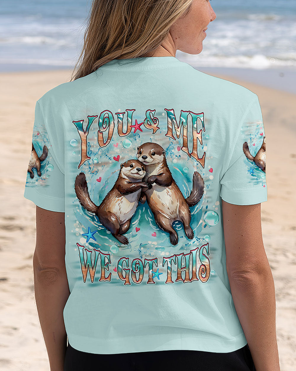BLISSCORNERS YOU & ME WE GOT THIS COUPLE SEA OTTER ALL OVER PRINT