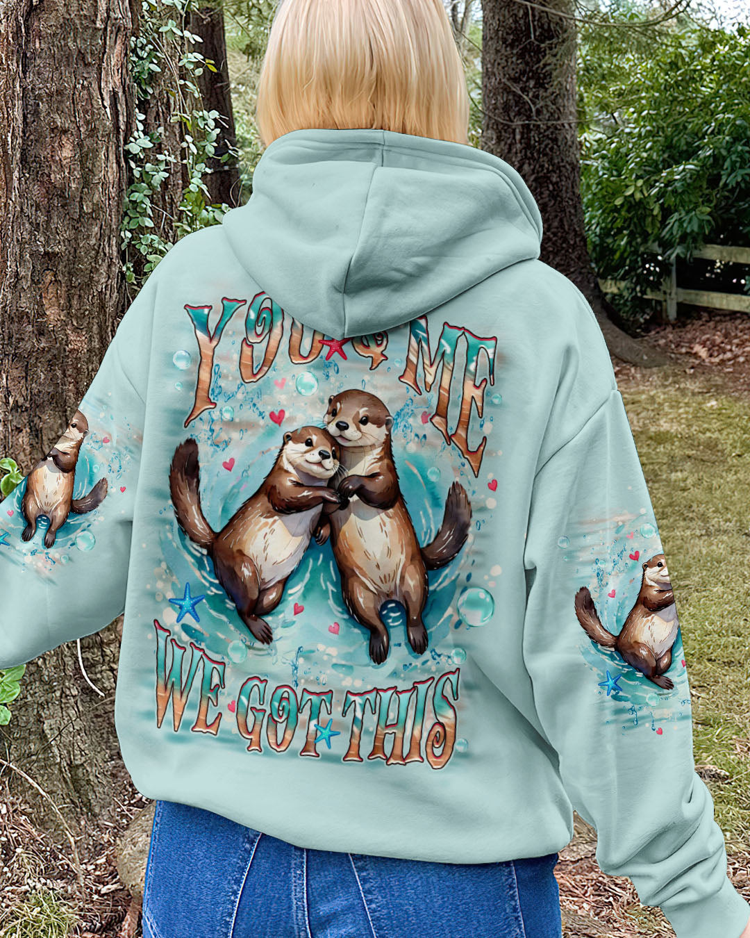 BLISSCORNERS YOU & ME WE GOT THIS COUPLE SEA OTTER ALL OVER PRINT