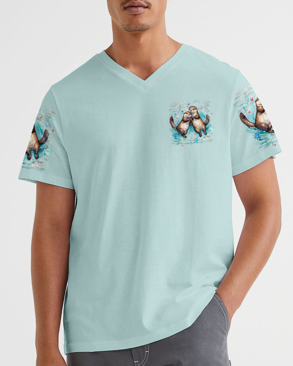 BLISSCORNERS YOU & ME WE GOT THIS COUPLE SEA OTTER ALL OVER PRINT