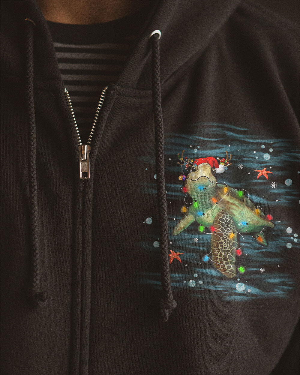BLISSCORNERS SMELL THE SEA FEEL THE BREEZE CHRISTMAS TURTLE ALL OVER PRINT