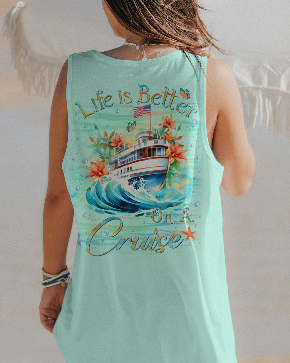 BLISSCORNERS LIFE IS BETTER ON A CRUISE ALL OVER PRINT