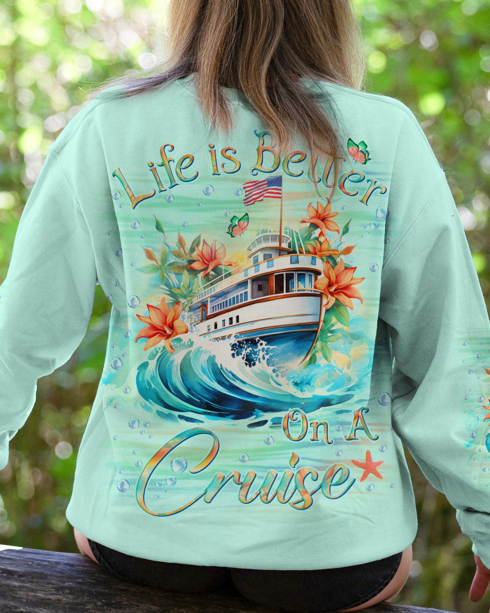 BLISSCORNERS LIFE IS BETTER ON A CRUISE ALL OVER PRINT
