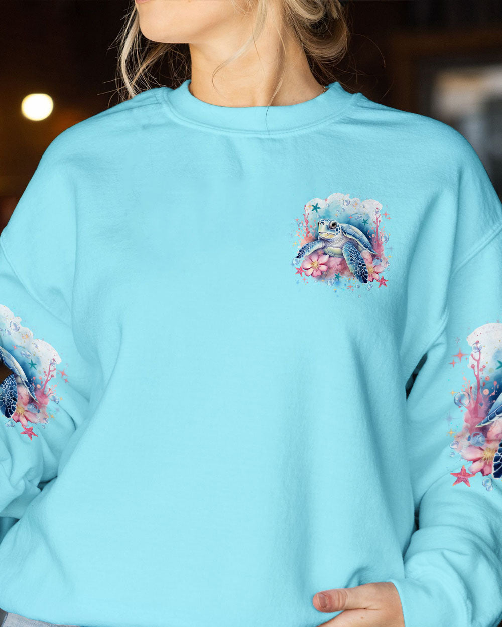 BLISSCORNERS AS FREE AS THE OCEAN TURTLE ALL OVER PRINT