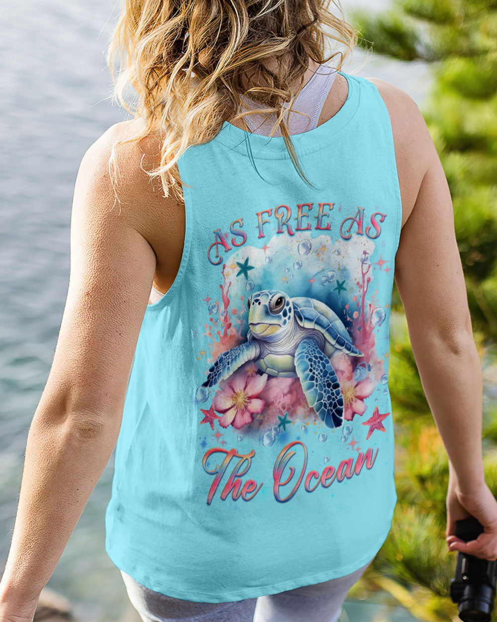 BLISSCORNERS AS FREE AS THE OCEAN TURTLE ALL OVER PRINT