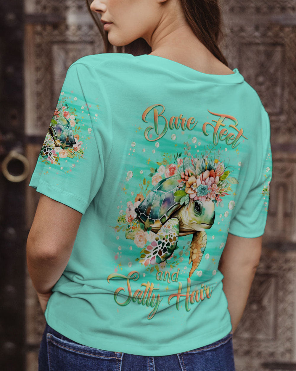 BLISSCORNERS BARE FEET AND SALTY HAIR TURTLE ALL OVER PRINT