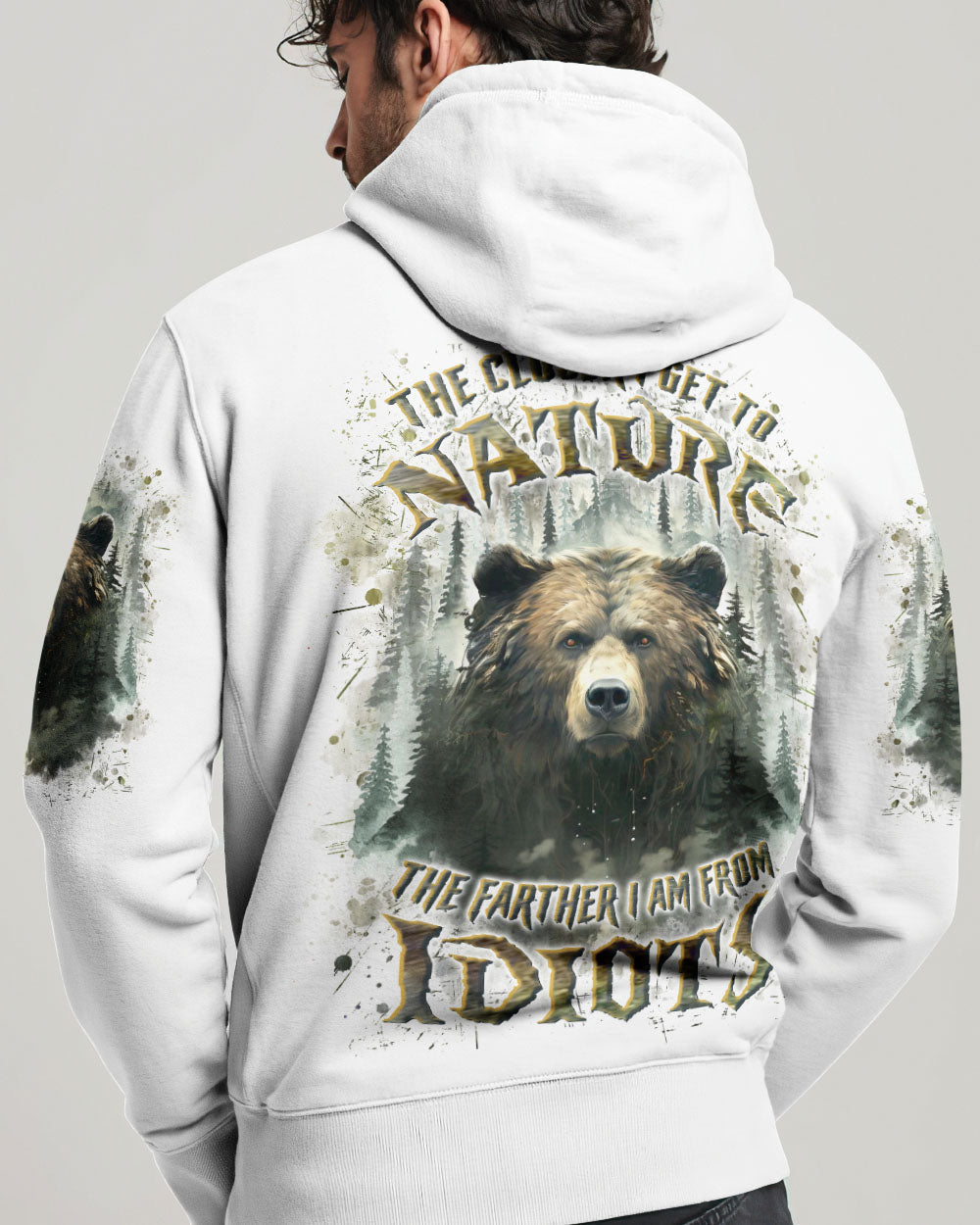 BLISSCORNERS THE CLOSER I GET TO NATURE BEAR ALL OVER PRINT -YHLN0110241