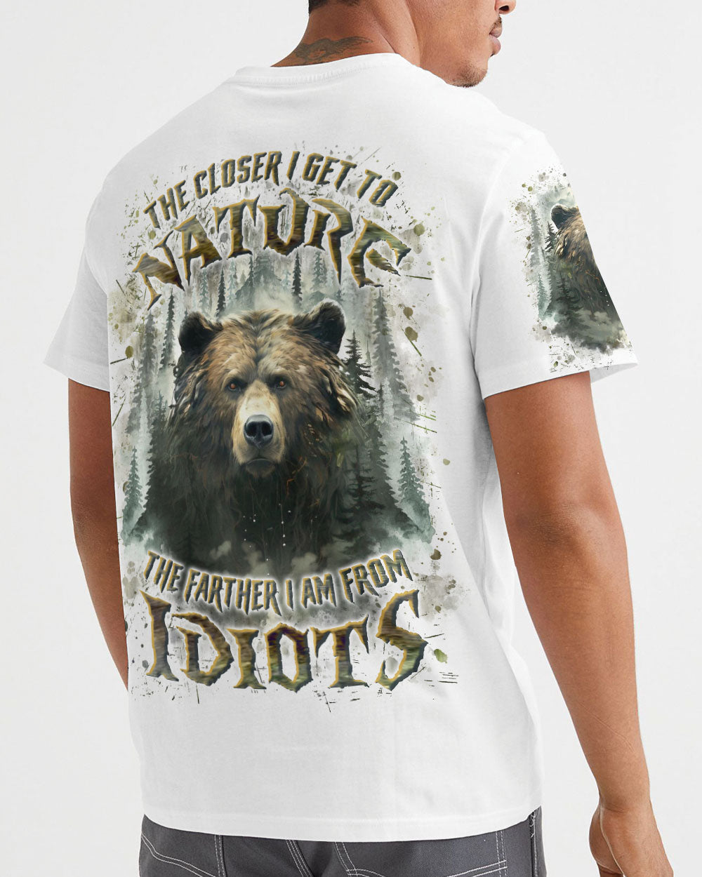 BLISSCORNERS THE CLOSER I GET TO NATURE BEAR ALL OVER PRINT -YHLN0110241