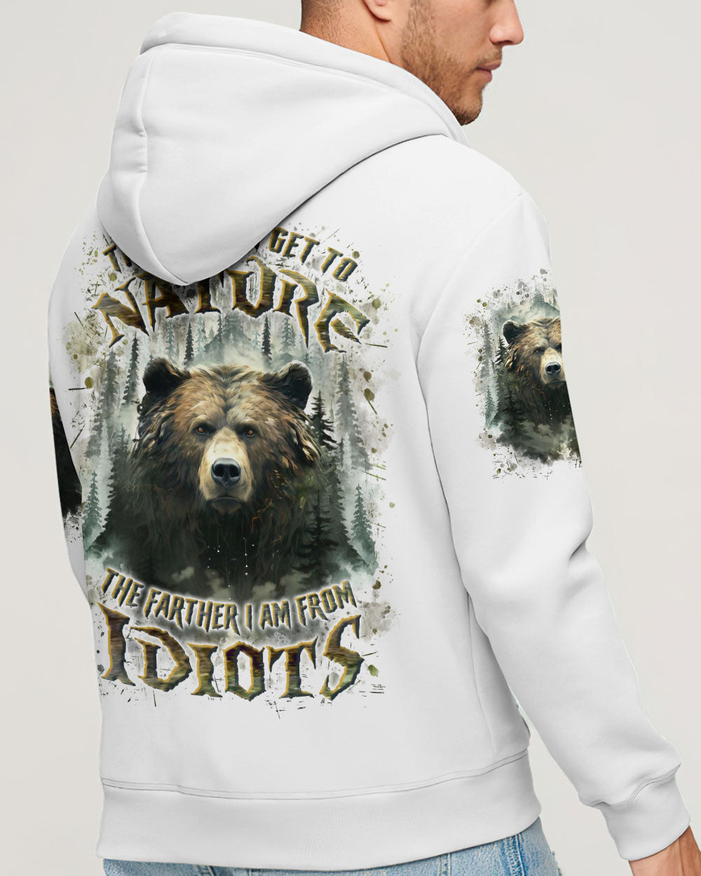 BLISSCORNERS THE CLOSER I GET TO NATURE BEAR ALL OVER PRINT -YHLN0110241