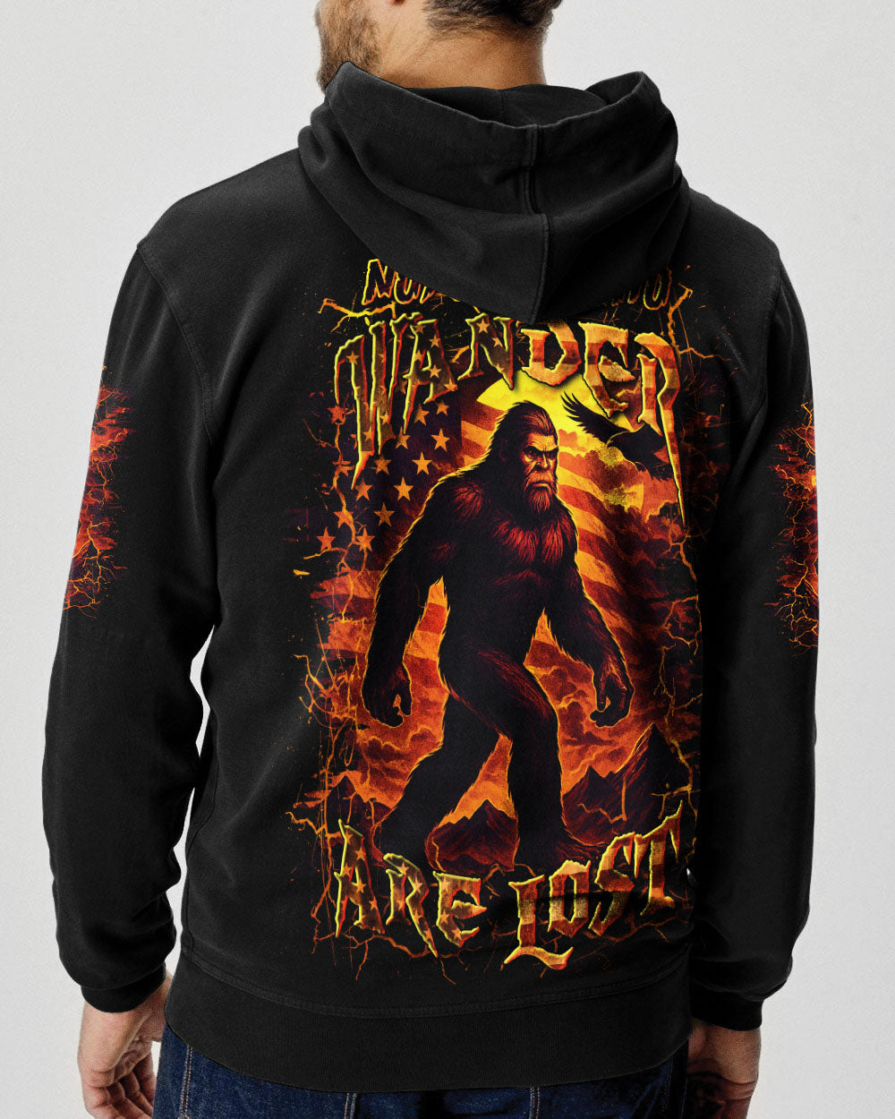 BLISSCORNERS NOT ALL WHO WANDER ARE LOST BIGFOOT ALL OVER PRINT
