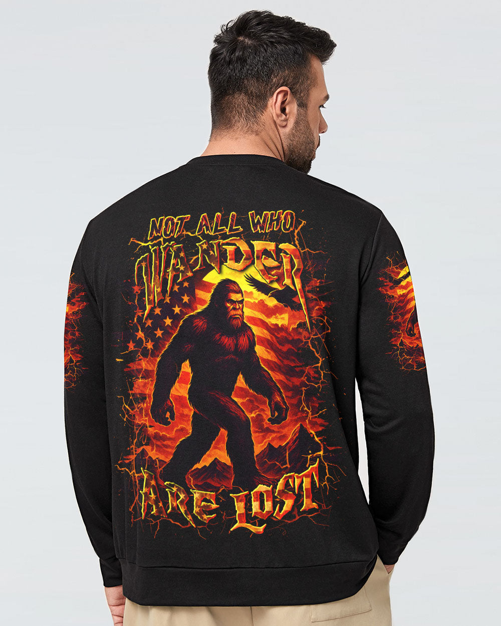 BLISSCORNERS NOT ALL WHO WANDER ARE LOST BIGFOOT ALL OVER PRINT