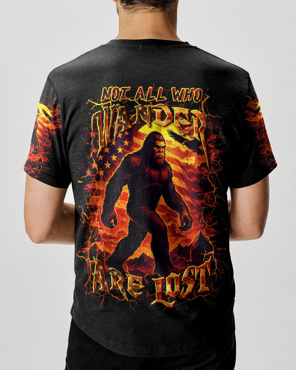 BLISSCORNERS NOT ALL WHO WANDER ARE LOST BIGFOOT ALL OVER PRINT