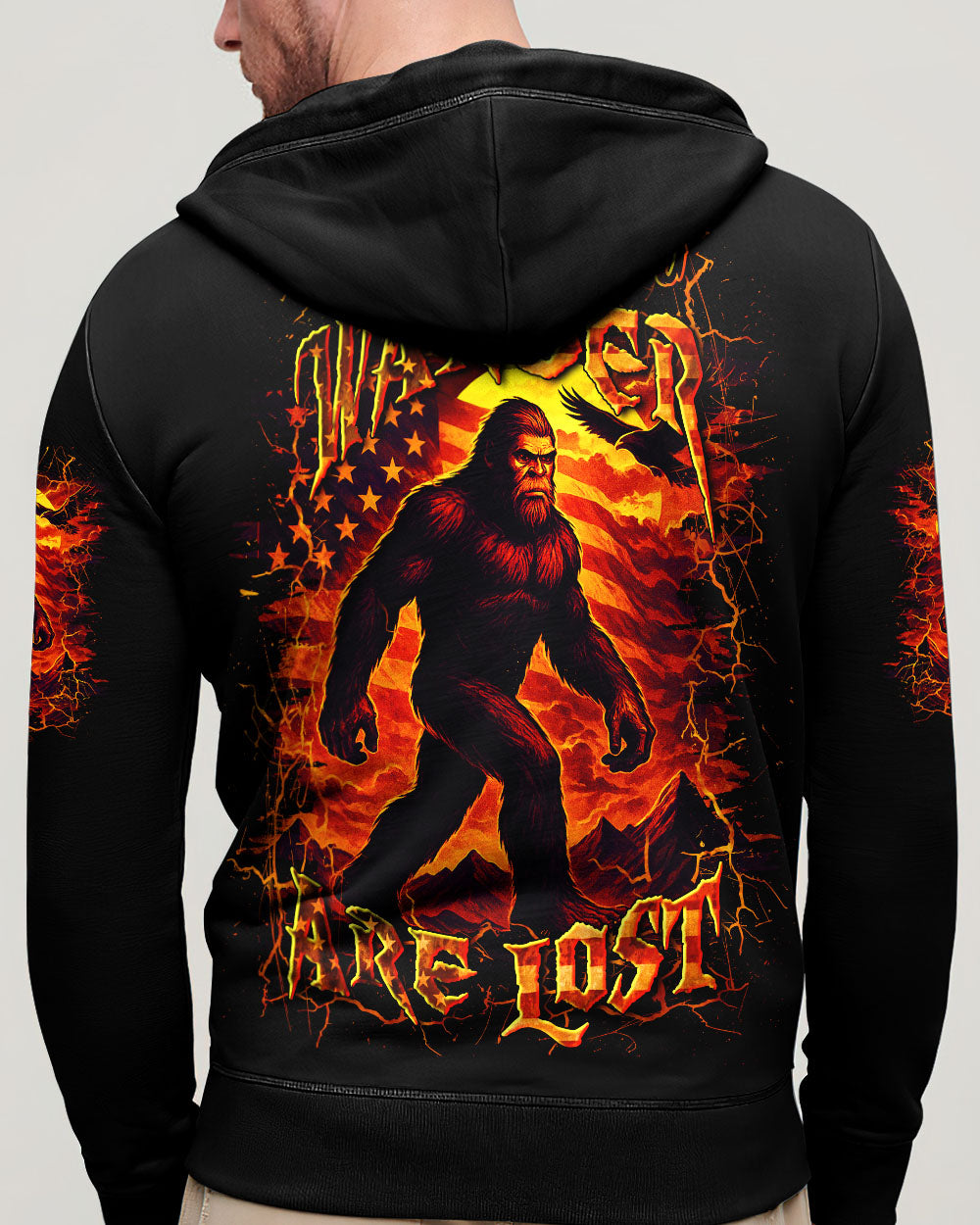 BLISSCORNERS NOT ALL WHO WANDER ARE LOST BIGFOOT ALL OVER PRINT