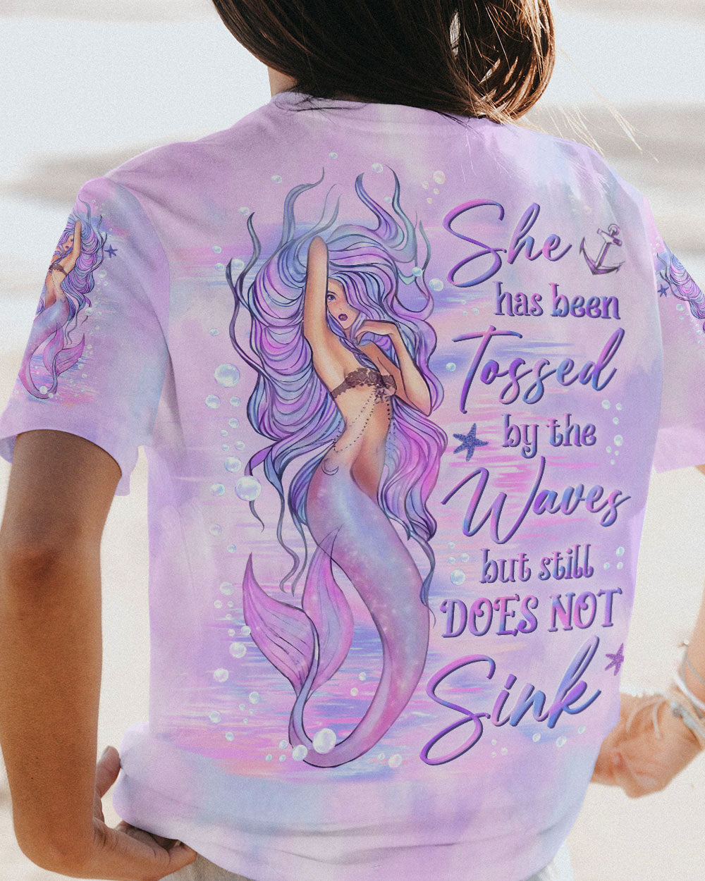 BLISSCORNERS SHE HAS BEEN TOSSED BY THE WAVES MERMAID ALL OVER PRINT