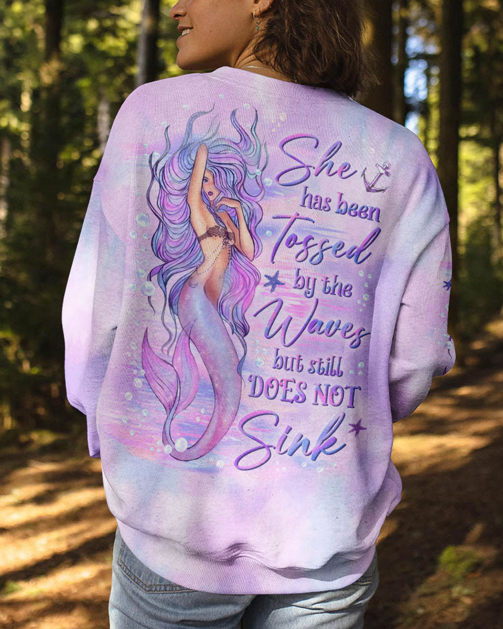 BLISSCORNERS SHE HAS BEEN TOSSED BY THE WAVES MERMAID ALL OVER PRINT