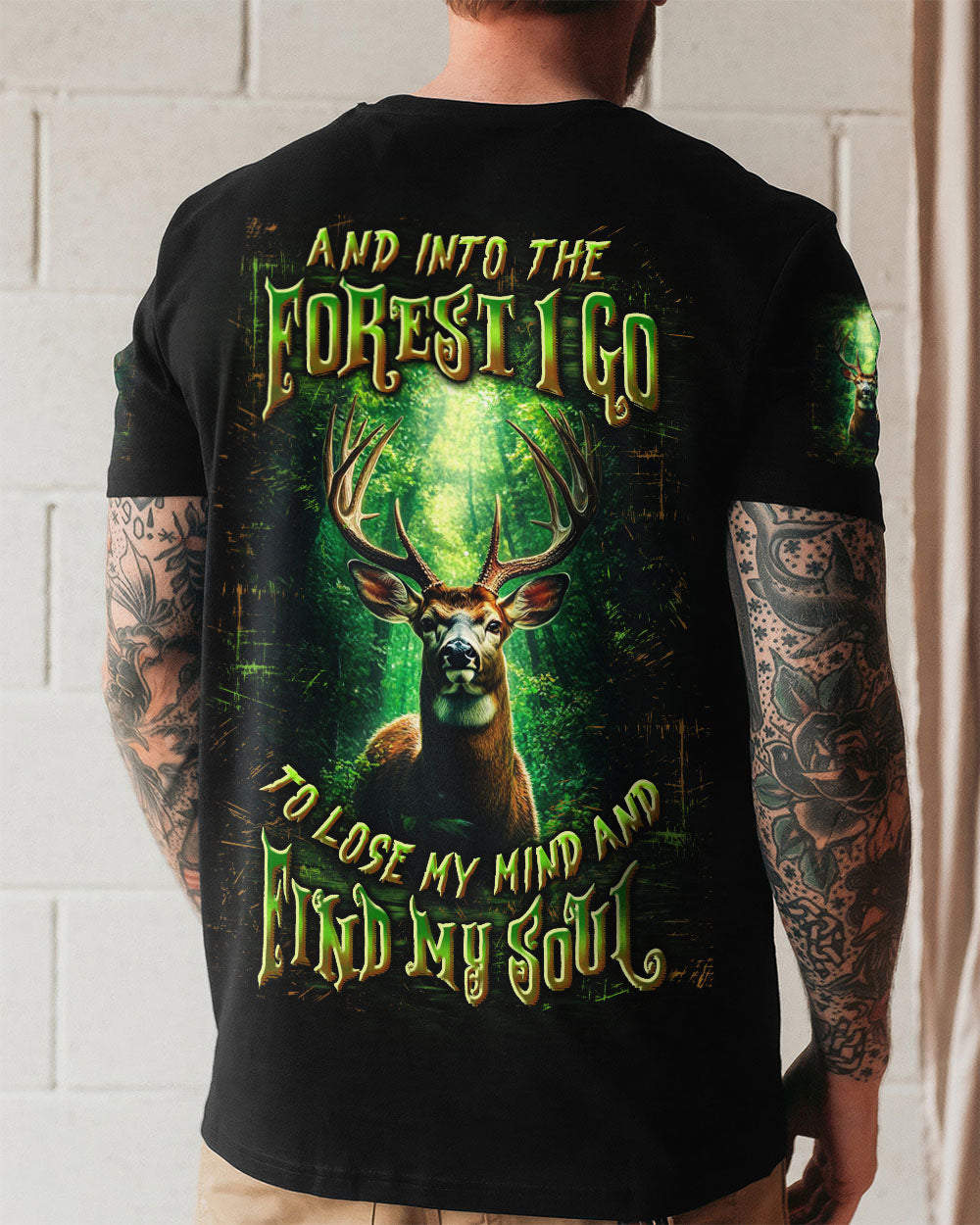 BLISSCORNERS AND INTO THE FOREST I GO DEER ALL OVER PRINT