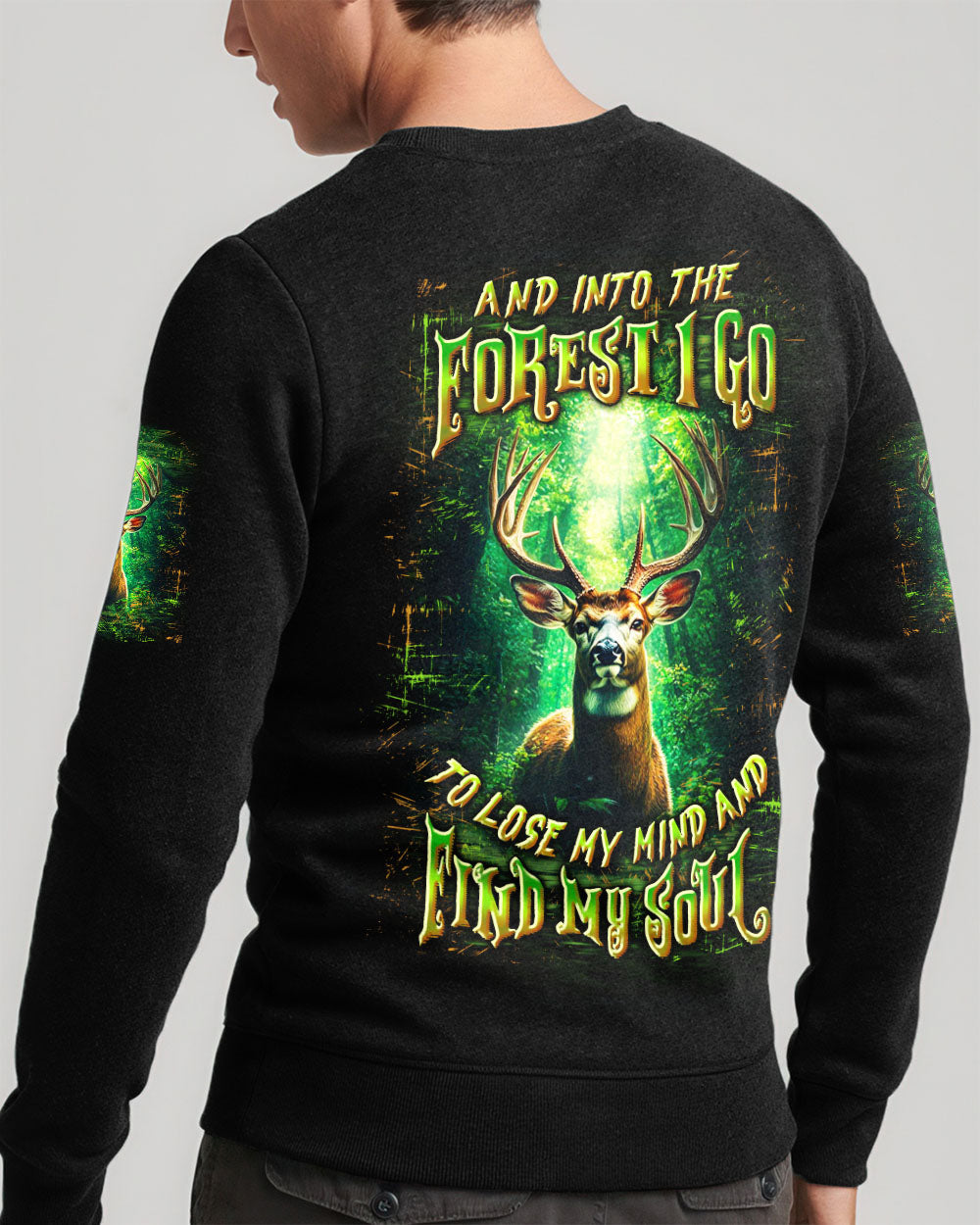 BLISSCORNERS AND INTO THE FOREST I GO DEER ALL OVER PRINT