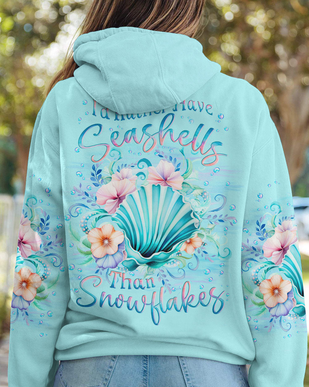 BLISSCORNERS I'D RATHER HAVE SEASHELLS ALL OVER PRINT