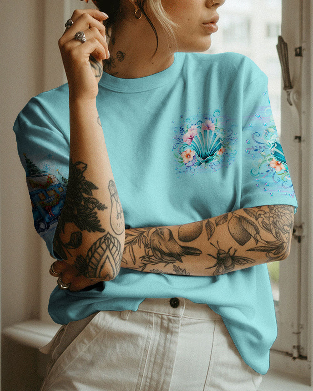 BLISSCORNERS I'D RATHER HAVE SEASHELLS ALL OVER PRINT