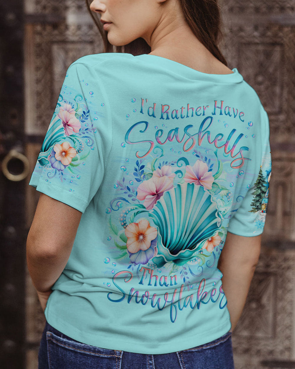 BLISSCORNERS I'D RATHER HAVE SEASHELLS ALL OVER PRINT