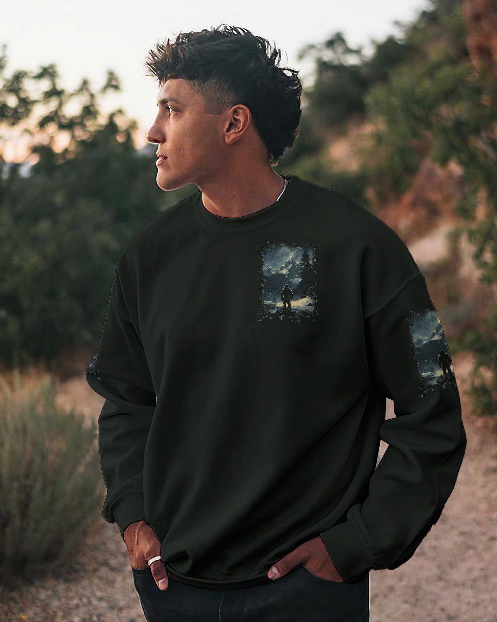 BLISSCORNERS AND INTO THE FOREST I GO BIGFOOT ALL OVER PRINT