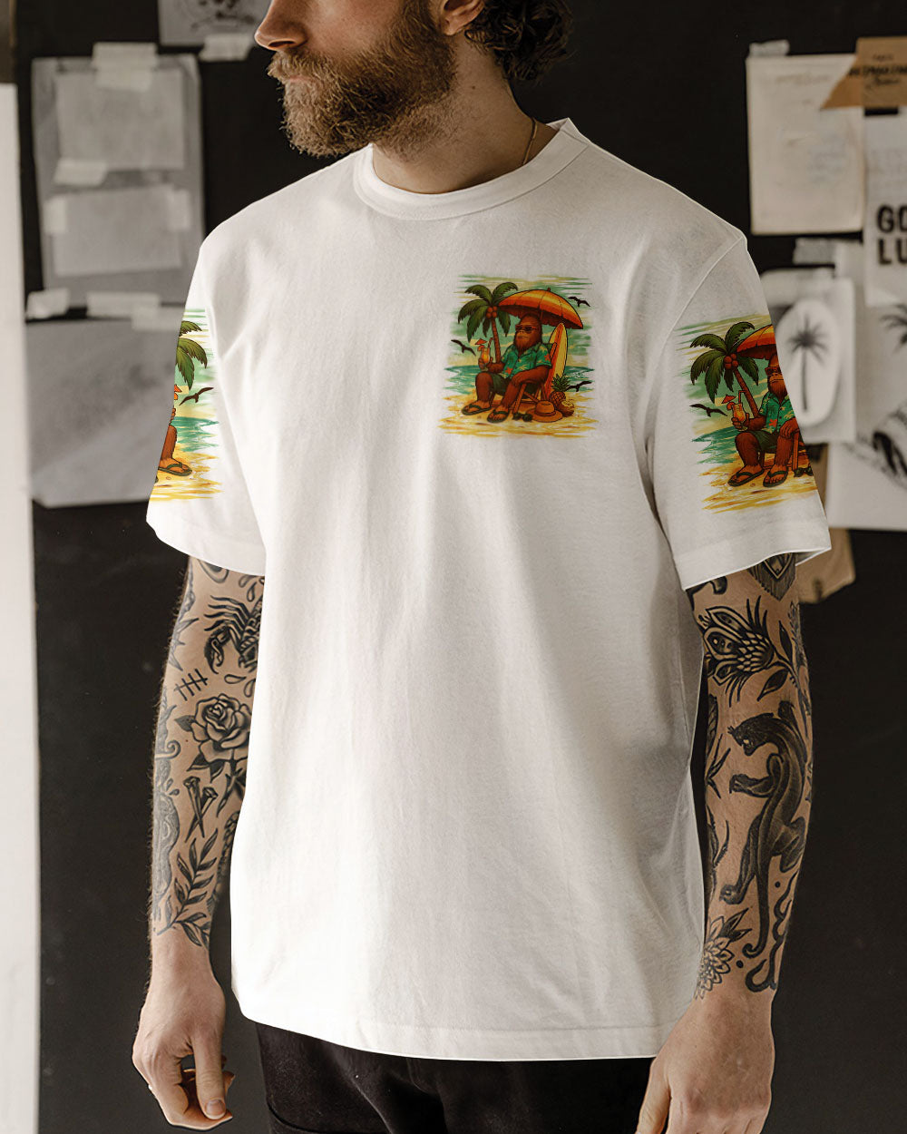 BLISSCORNERS IT'S 5 O'CLOCK SOMEWHERE BIGFOOT ALL OVER PRINT