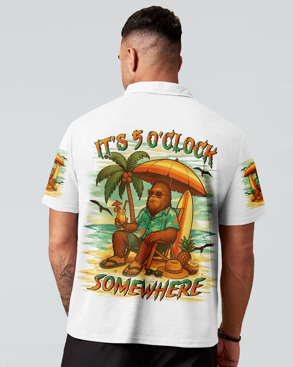 BLISSCORNERS IT'S 5 O'CLOCK SOMEWHERE BIGFOOT ALL OVER PRINT