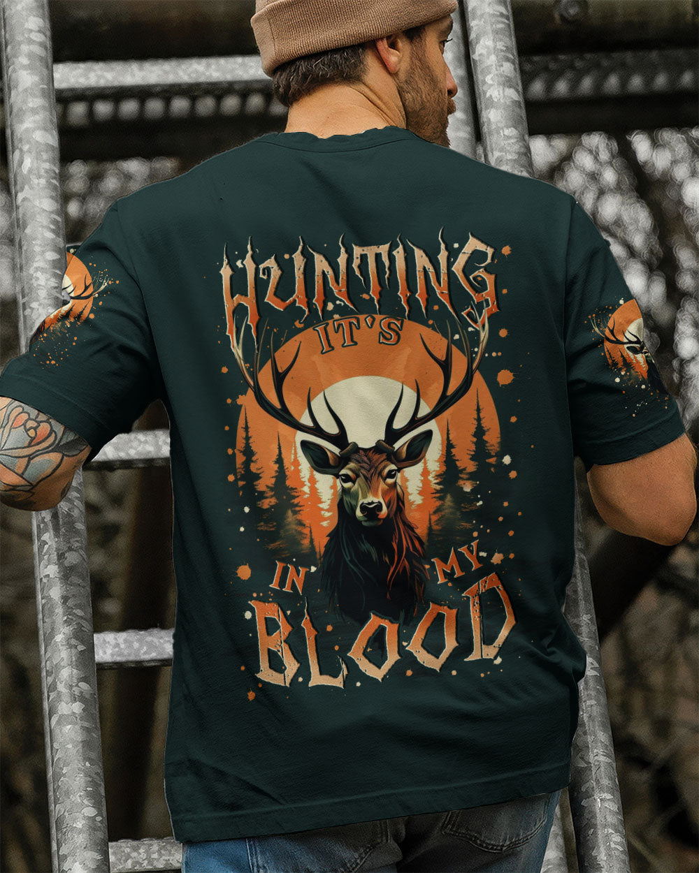 BLISSCORNERS HUNTING IT'S IN MY BLOOD DEER ALL OVER PRINT