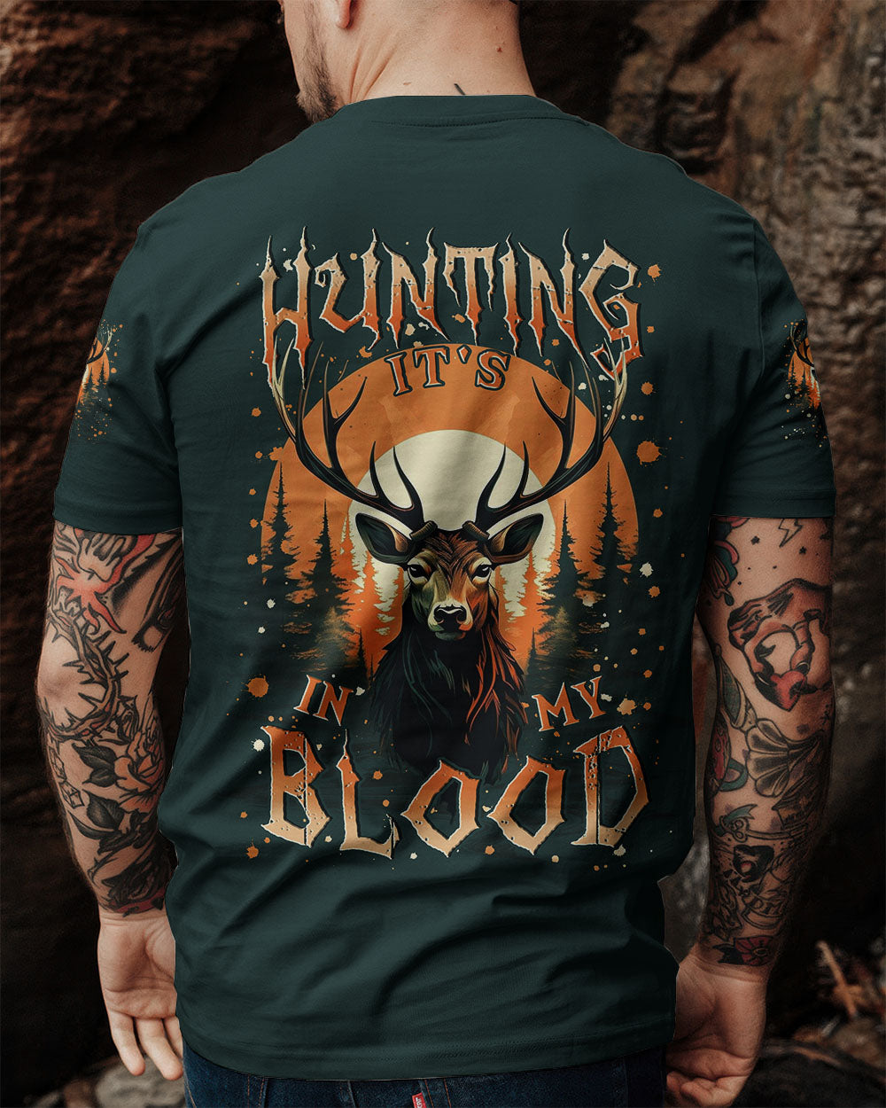 BLISSCORNERS HUNTING IT'S IN MY BLOOD DEER ALL OVER PRINT
