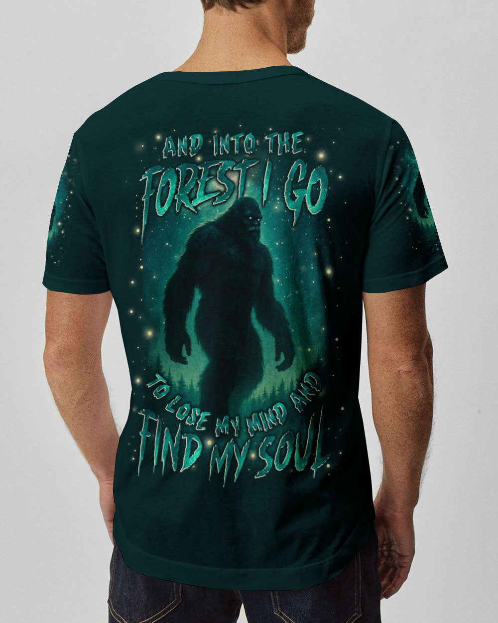 BLISSCORNERS AND INTO THE FOREST I GO BIGFOOT ALL OVER PRINT