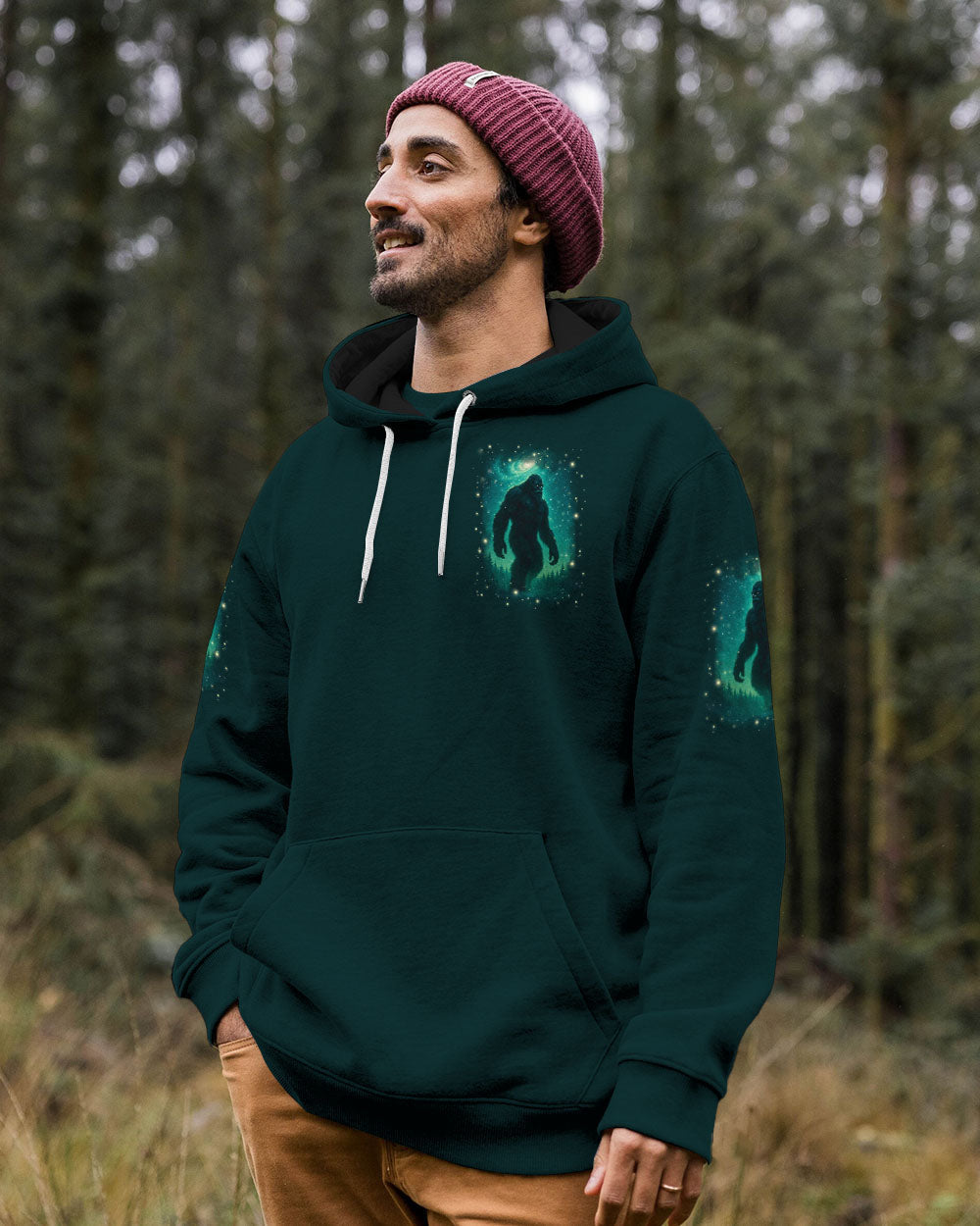 BLISSCORNERS AND INTO THE FOREST I GO BIGFOOT ALL OVER PRINT