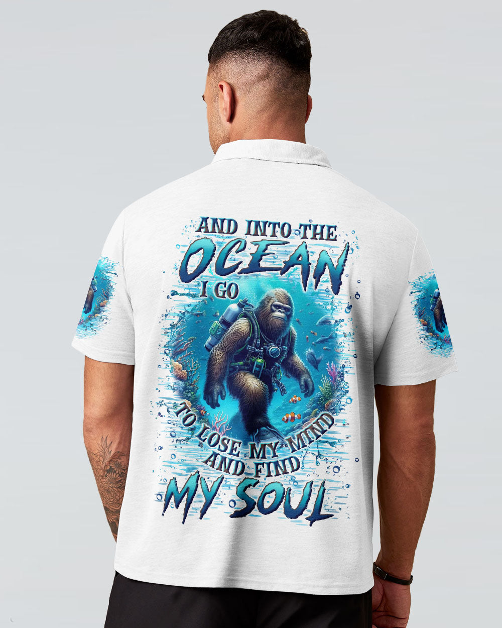 BLISSCORNERS AND INTO THE OCEAN I GO BIGFOOT ALL OVER PRINT