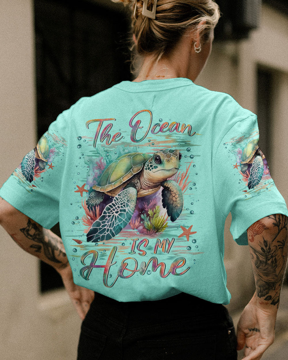 BLISSCORNERS THE OCEAN IS MY HOME TURTLE ALL OVER PRINT