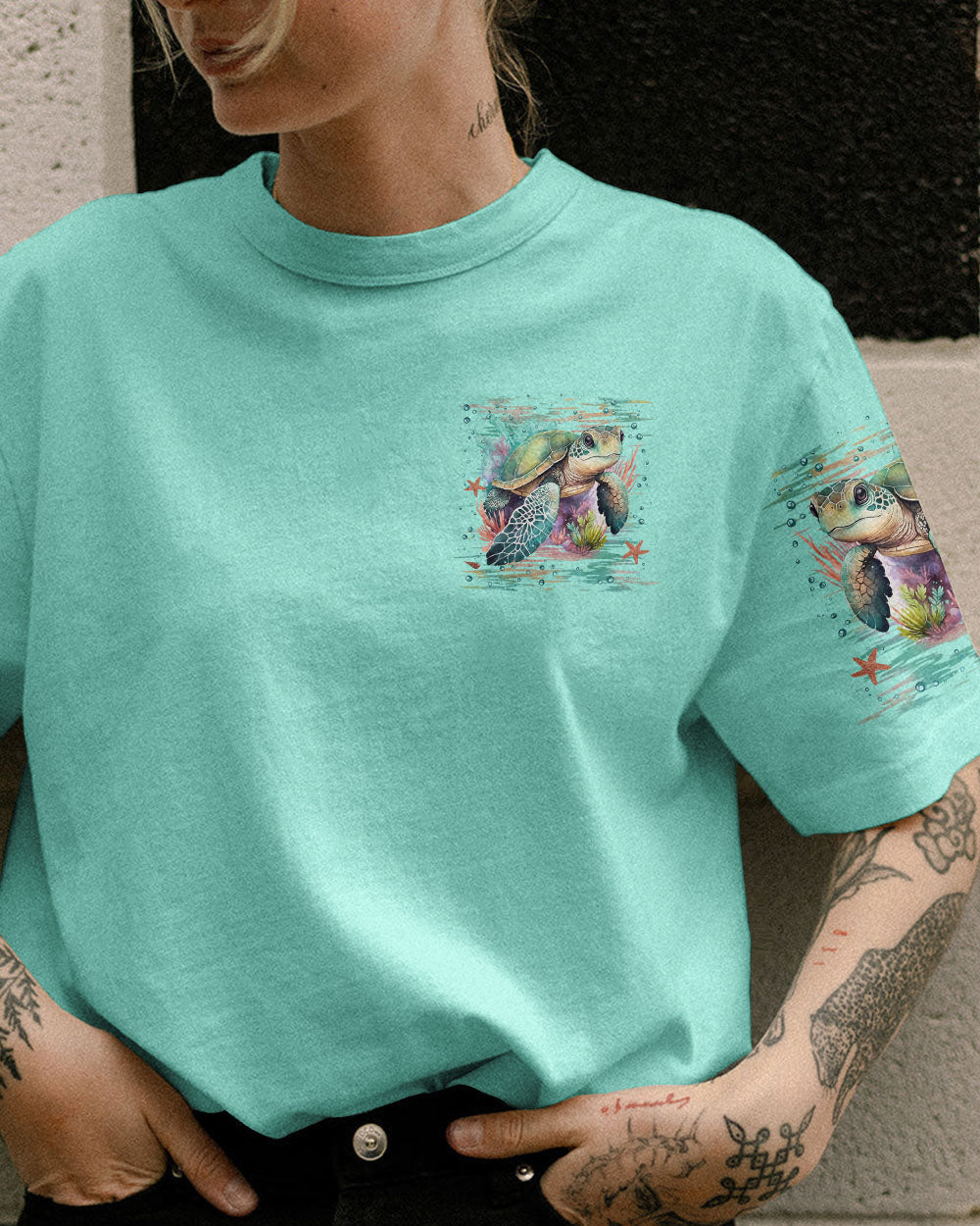BLISSCORNERS THE OCEAN IS MY HOME TURTLE ALL OVER PRINT